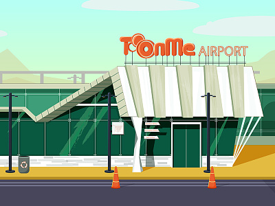 Air port airport cartoon entrance gate graphic green illustrations motion