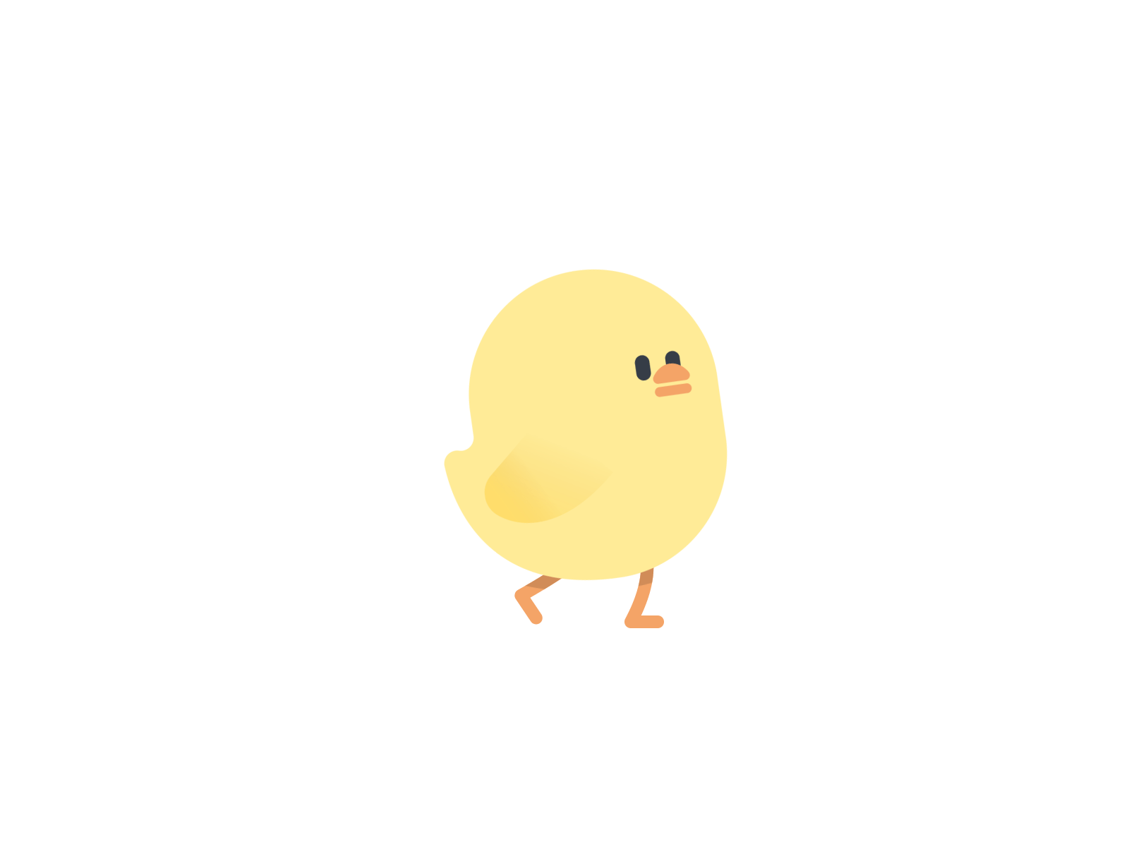 CHEEP-Walk animation character chick design illustration run sprite sheet walk yellow