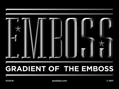 EMBOSS black emboss gradient poster typography