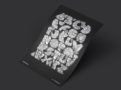 Fire Wood A-Z a z blackout font graphic poster typography