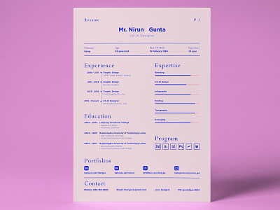 Resume Nirun Gunta 2019 a4 graphic layout paper resume