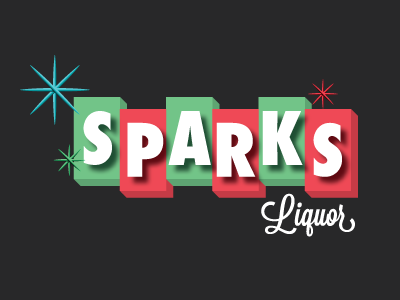 Sparks Logo 01 Dribbble futura lavanderia liquor logo mid-century sparks