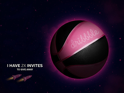 Dribbble Invite ball basketball dribbble giveaway invitation invite invited player prospect rocket space two