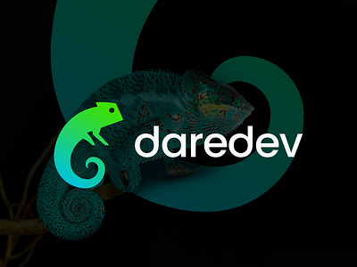 Logo Daredev brand design branding chameleon cute daredev design logodesign logotype uiux