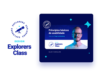 Explorers Class brand identity blue design brand brand design brand identity branding design education explorer logo logodesign sky stars