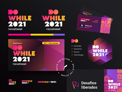 DoWhile2021 | brand identity brand design branding code coding conference dev development event graphic design logodesign logotipo logotype programmer programming rocketseat ui