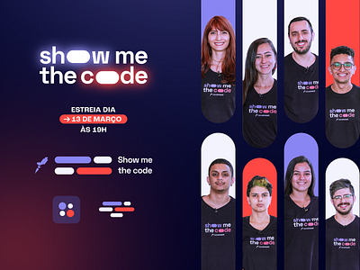 Show Me The Code | brand identity brand brand design branding code coding design logo logodesign logotipo logotype programmer programming reality show rocketseat show me the code tv show ui