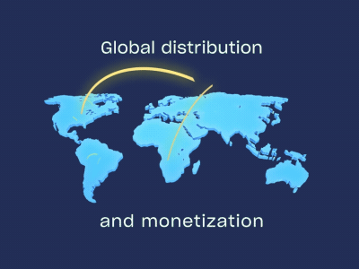 Global Distribution And Monetization distribution go global map monetization world