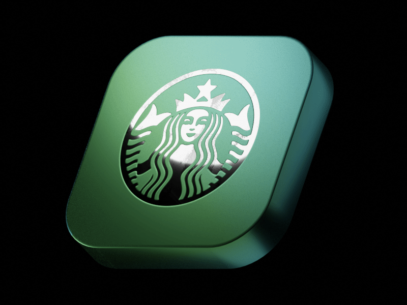 App icon. Blender mockup 3d app app logo blender starbucks