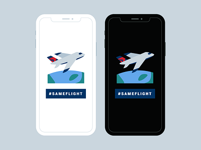 Delta #SameFlight Twitter Emoji airplane delta design emoji flying illustration twitter