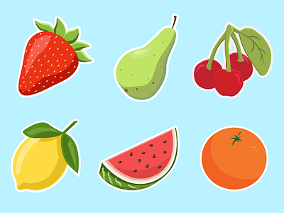 GSN Emogenius - Fruit cherries emojis fruit gsn illustration lemon orange pear strawberry watermelon