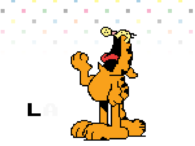 Garfield Pixel Stickers animated garfield gif pixel sticker stickers