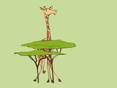 IFAW - Giraffe Sticker animal conservation endangered giraffe green ifaw illustration safari