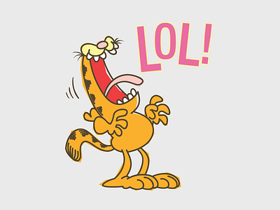 Garfield LINE Sticker cat cute emoji emotion funny garfield illustration illustrator line lol sticker