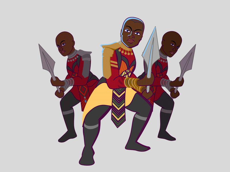 Marvel iMessage Stickers: Black Panther adobe after effects adobe illustrator animation black panther character animation character design disney dora milaje illustration marvel okoye stickers