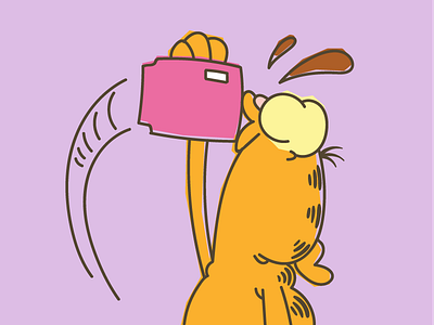 Garfield LINE Sticker cat character chug coffee garfield illustrator monday vector