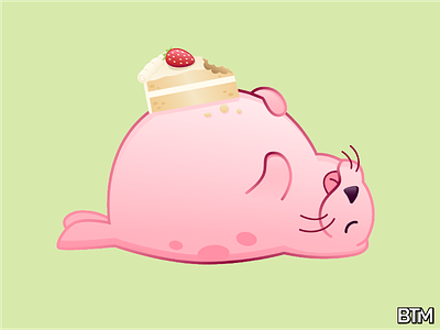Meet Stroob. cake character design green illustration illustrator pink seal vector