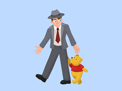 Christopher Robin iOS Stickers 2d christopher robin disney illustration ios sticker texture vector winnie the pooh