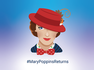 Mary Poppins Returns Twitter Emoji 2d design disney emoji illustration illustrator mary poppins twitter vector