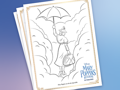 Mary Poppins Returns Coloring Pages 2d coloring pages design disney illustration line art linework mary poppins vector