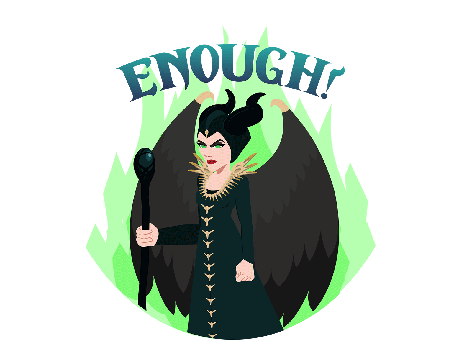 Disney's Maleficent: Mistress of Evil Messaging Sticker after effects animation character animation disney fire gif illustration motion sticker vector