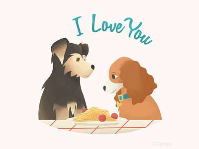 Lady and the Tramp Stickers animation disney dogs gifs illustration lady and the tramp motion stickers