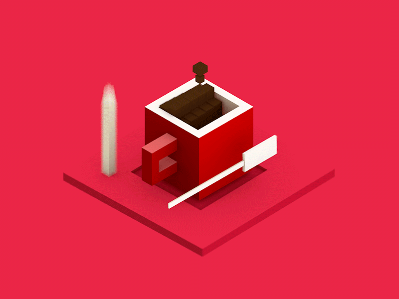 Cube of coffee 3d animaiton c4d coffe cube isometirc