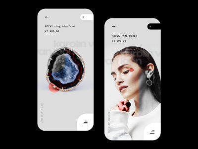 Karolin van Loon | Mobile concept app design art clean creative design ecommerce interface jewellery minimal minimalistic mobile design ui