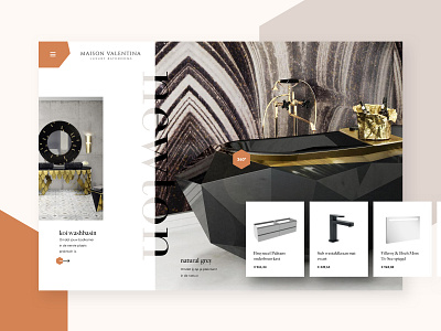 Maison Valentina | Landing page bathroom clean design ecommerce inspiration interface landingpage minimal minimalistic ui web webdesign website