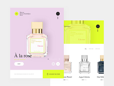 Maison Francis Kurkdjian Paris | Tablet concept app design clean design ecommerce fragrance fresh fresh colors interface minimal minimalistic tablet design ui ux web