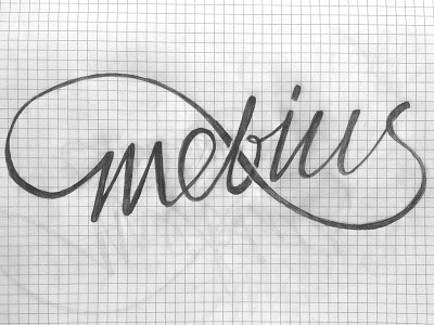 Mebius caligraphy handlettering infinity lettering logo mebius sketch