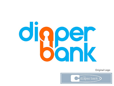 Diaper Bank logo charity diaper logo safety pin sans serif spec logo