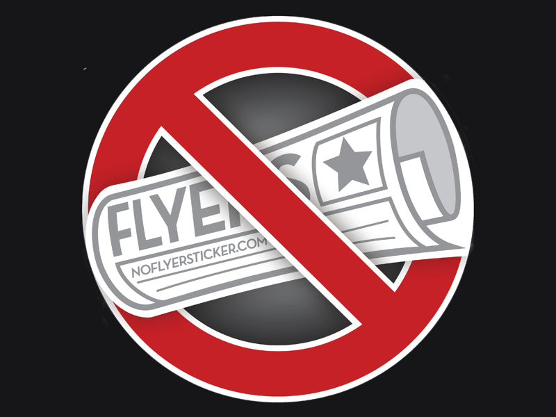 No Flyers Sticker sticker recycling post office post no junk mail no flyers mailbox mail magnet environment climate change
