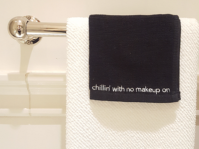 “Chillin’ with no makeup on” black facecloth amazon drake hip hop lyrics makeup cloth novelty product design rap