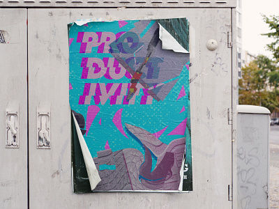 Productivity. blue deconstructivism design grunge poster poster a day poster art poster design
