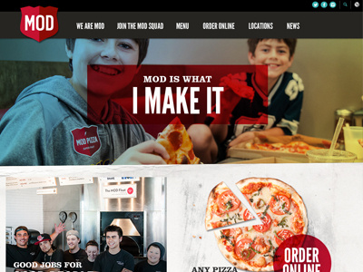 MOD Pizza Website design illustration mobile responsive web ux