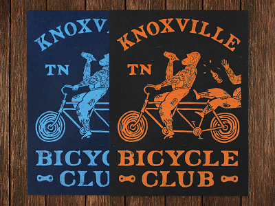 Knoxville Bicycle Club Block Printed Posters bike block print block printed poster knoxville linoleum poster poster design