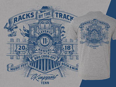 Racks by the Tracks - Main Event T-Shirt apparel beer fest event t shirt design threds train