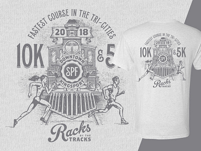 Racks by the Tracks - Race T-Shirt 10k 5k apparel race t shirt threds train