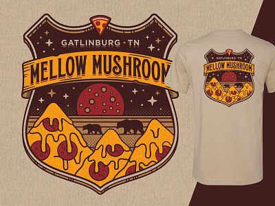 Mellow Mushroom - Gatlinburg, TN apparel bear gatlinburg mellow mushroom mountains pizza t shirt threds