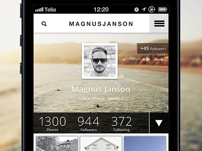 UX/iOS/UI iPhone - work in progress app buttons development icons interface ios iphone menu photo profile side swipe toolbar ui view