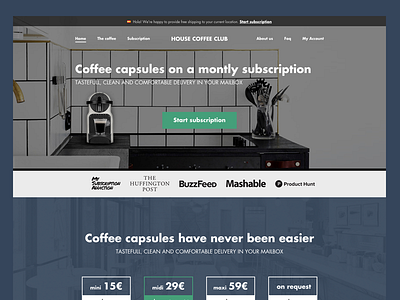 House Coffee Club - Subscription Website