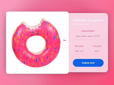 Daily UI #002 - Credit Card Checkout color credit card dailyui dailyui 002 doughnut fresh payment pink ui
