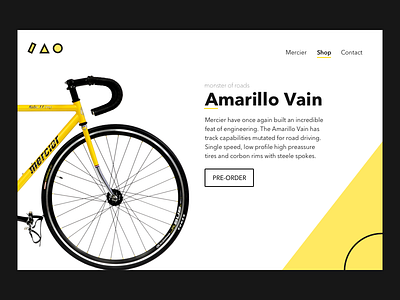 Daily UI #003 - Landing Page, Fixed Gear Bike 