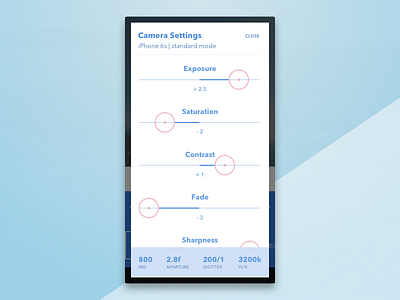 DailyUI #007 - Settings, Standard Camera 