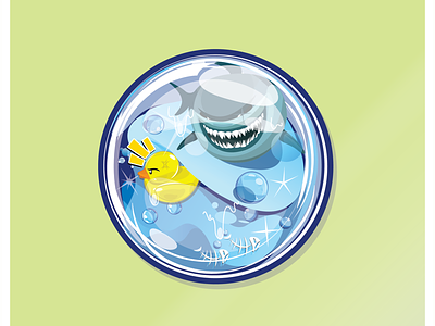 Shark bait bubbles illustrator water