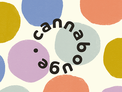 Cannabouge Branding - Option 2 branding candles cannabis circles fun logo design packaging polka dots warm