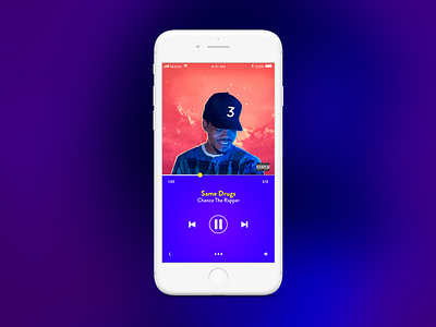Daily UI 09: Music Player blue chance dailyui ios iphone iphone8 music music player purple that blue