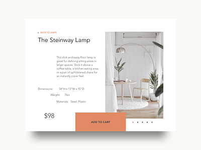 Daily UI 12: E-Commerce Shop (Single Item) dailyui ecomm ecommerce furniture grid neutrals swissgrid