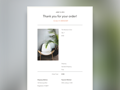 Daily UI 17: Email Receipt beige blue brown daily ui daily ui 17 ecommerce email furniture green neutrals orange warm